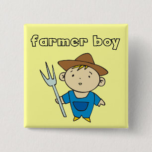 Farmer Boy Tshirts and Gifts 15 Cm Square Badge