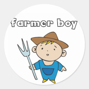 Farmer Boy Tshirts and Gifts Classic Round Sticker