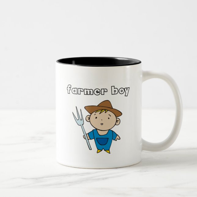 Farmer Boy Tshirts and Gifts Two-Tone Coffee Mug (Right)