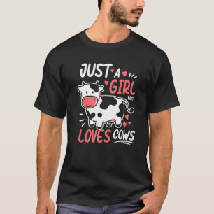 Farmer Calf Just A Girl Who Loves Cows Premium T-Shirt
