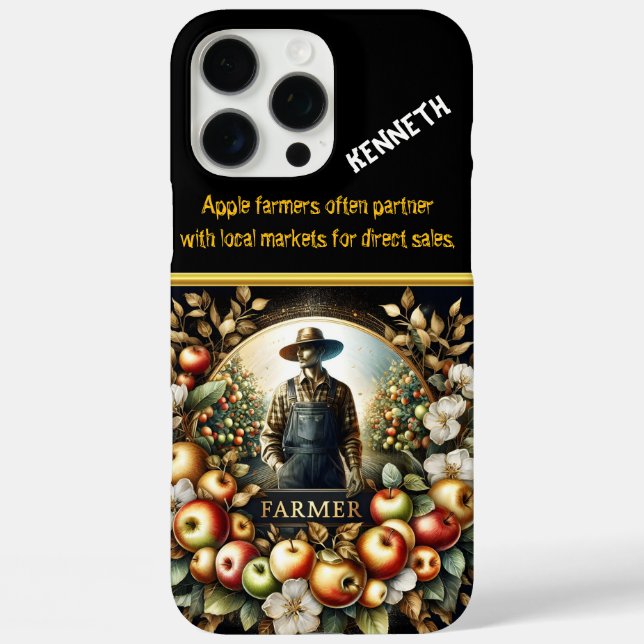Farmer Caring for Autumn Apple Orchards Case-Mate iPhone Case (Back)