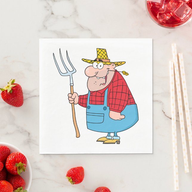 Farmer Carrying A Fork Napkin (Creator Uploaded)