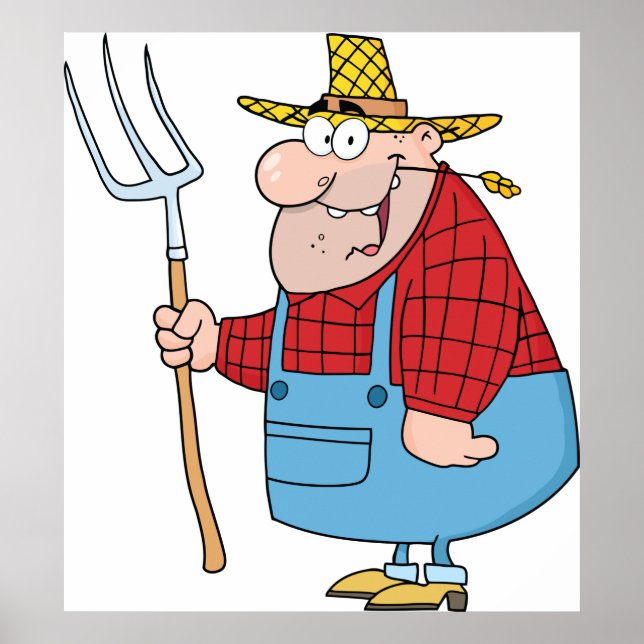 Farmer Carrying A Fork Poster (Front)