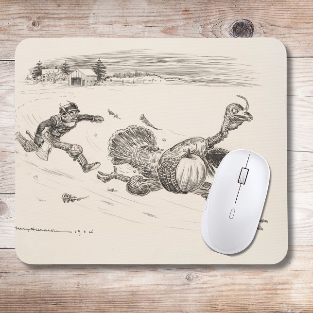 Farmer Chasing Turkey - William Walker Mouse Pad (Creator Uploaded)