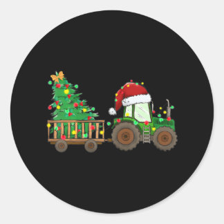 Farmer Christmas - Funny Farming Tractor Classic Round Sticker