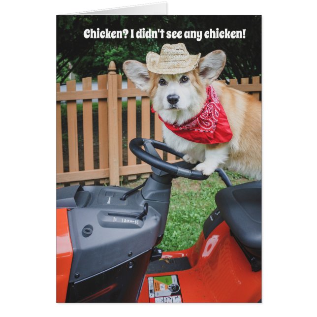 Farmer Corgi Birthday Card (Front)