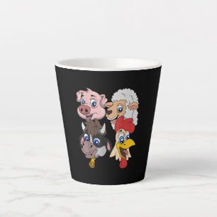 Farmer Cute Pig Sheep Cow Chicken Gift Latte Mug