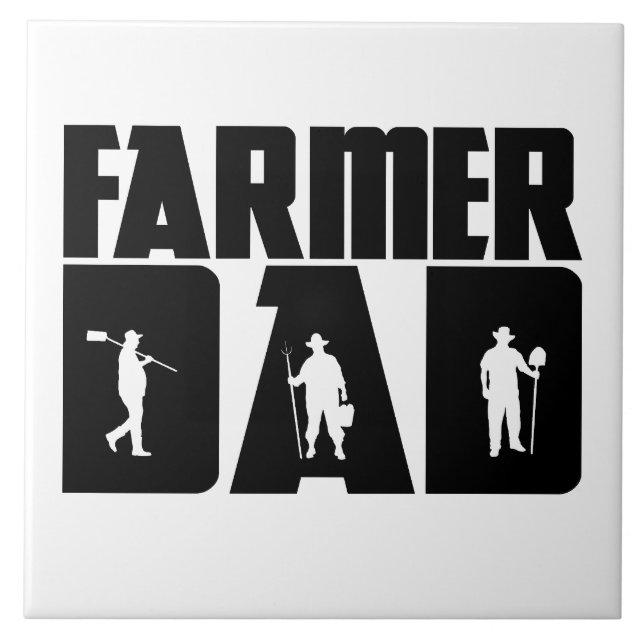 Farmer Dad - Farming Father's Day  Ceramic Tile (Front)