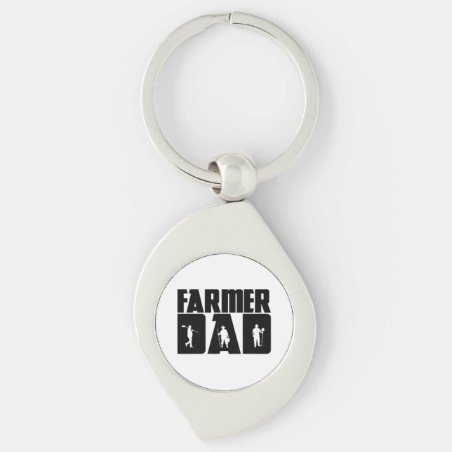 Farmer Dad - Farming Father's Day  Key Ring (Front)