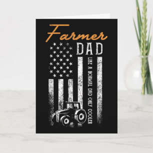 Farmer Dad Like A Normal Dad Only Cooler Usa Flag  Card