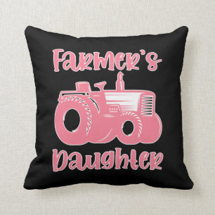 Farmer Daughter Tractor Farm Girl Farming Cushion