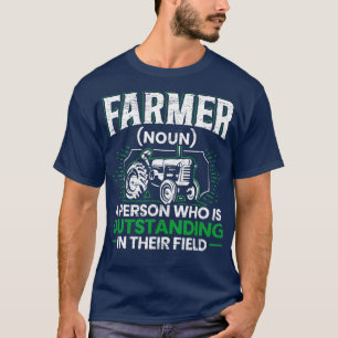 Farmer Definition Funny Tractor Rider Farming Dad  T-Shirt