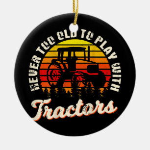 Farmer Design On Back Of Clothing Farming Ceramic Ornament