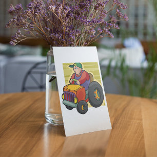 Farmer Driving Tractor Farm Vehicle Invitation