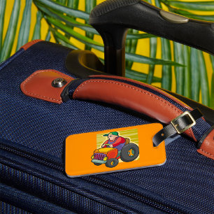 Farmer Driving Tractor Farm Vehicle Luggage Tag