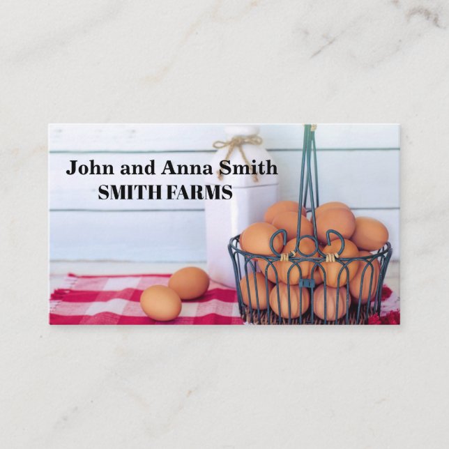 Farmer Eggs and Milk Business Card (Front)