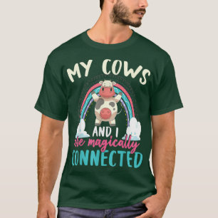 Farmer Farm Animal Cow Lover Funny Rainbow Cute Co T-Shirt