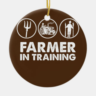Farmer Farm Tractor Farming Agriculture Farmer In Ceramic Ornament