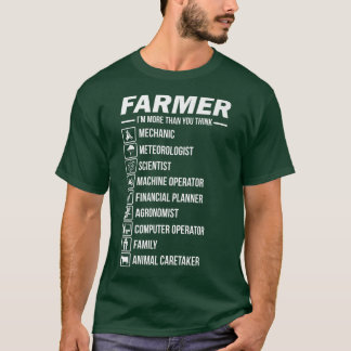 Farmer Farming Organic Farm Tractor  T-Shirt