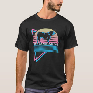 Farmer Farming Retro Just A Boy Who Loves Cows T-Shirt