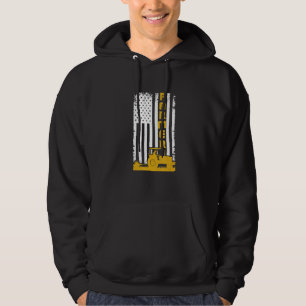 Farmer flag Tractor USA Flag for Patriotic Farmer Hoodie