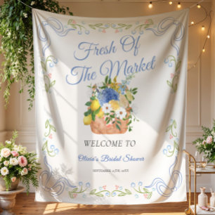 Farmer Fresh Off The Market Bridal Shower Backdrop Tapestry