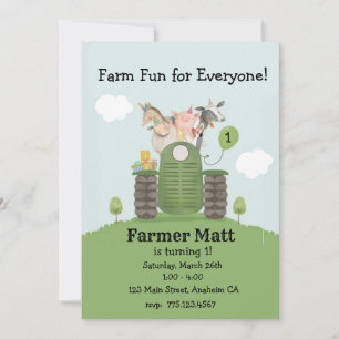 Farmer Fun for Everyone Birthday Invitation