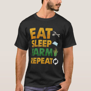 Farmer Funny Workhard Retro Men. T-Shirt