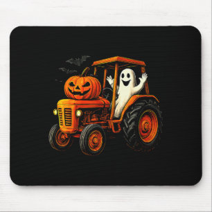 Farmer Ghost Tractor Pumpkin Soky Season Halloween Mouse Pad