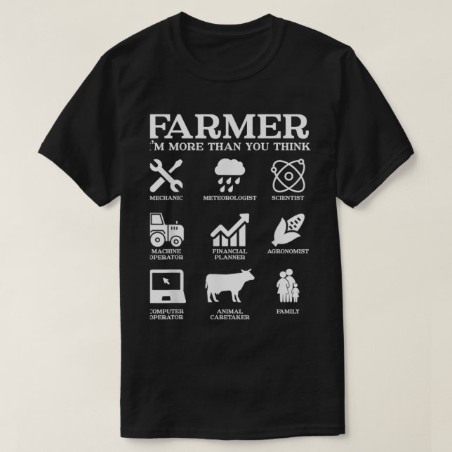 Farmer Gift Idea Farming Agriculture Patriotic Far T-Shirt (Design Front)