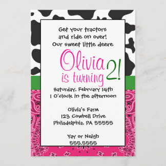 Farmer Girl Inspired Birthday Invitation