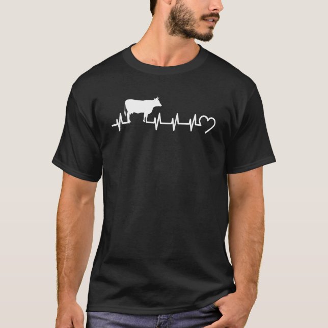 Farmer I Love My Cow Comical Rancher Pride Heartbe T-Shirt (Front)