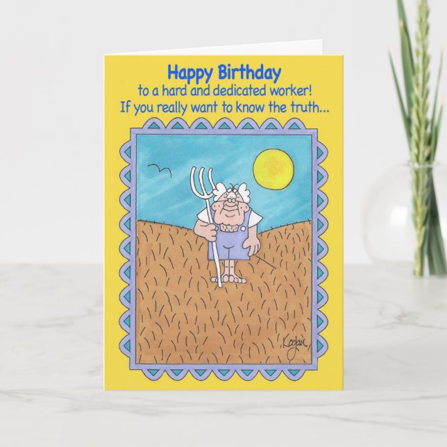 FARMER IN FIELD Birthday Card (Front)