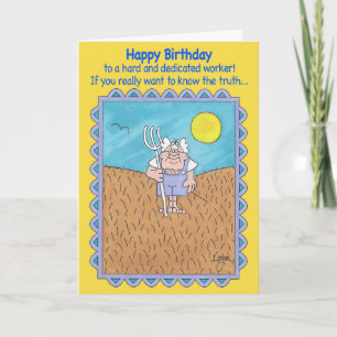 FARMER IN FIELD Birthday Card