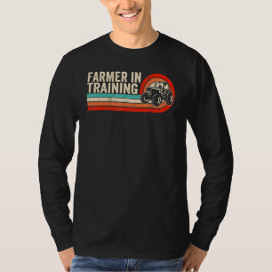 Farmer In Training Farming Retro Sunset Tractor F T-Shirt