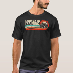 Farmer In Training Farming Retro Sunset Tractor Fa T-Shirt