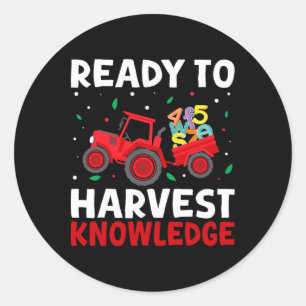 Farmer Kids Back To School Teacher Farming Tractor Classic Round Sticker