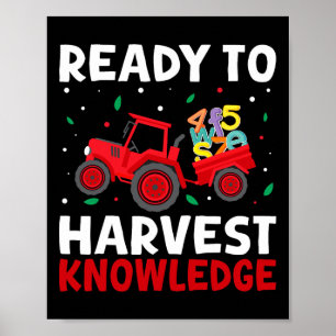 Farmer Kids Back To School Teacher Farming Tractor Poster