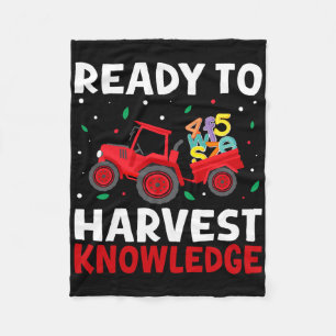 Farmer Kids Ck To School Teacher Farming Tractor 1 Fleece Blanket