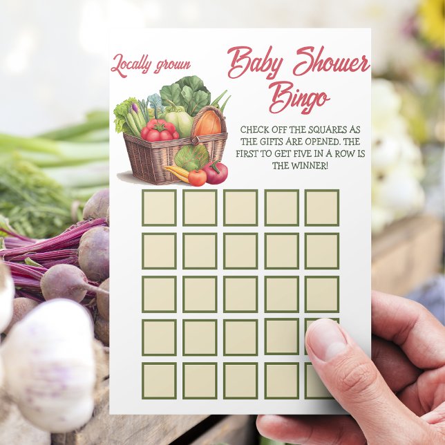 Farmer Market Locally Grown Baby Shower Bingo Game (Creator Uploaded)