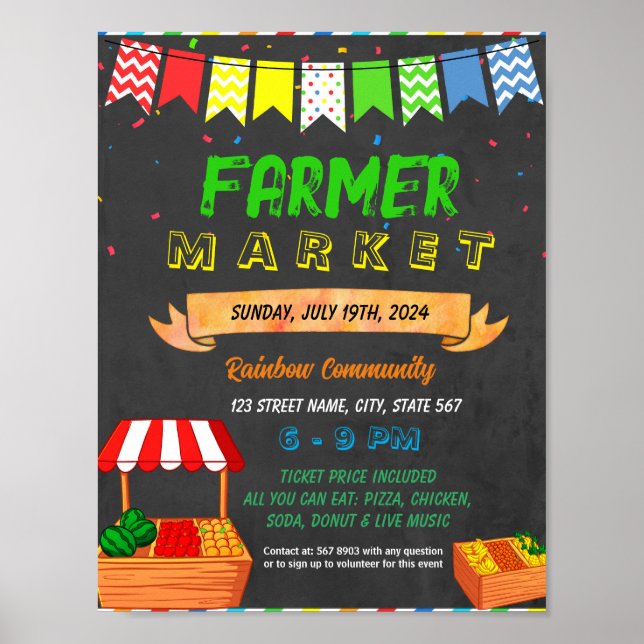 Farmer market school template poster (Front)