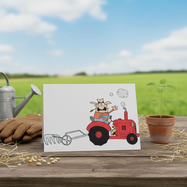 Farmer On A Tractor Greeting Cards (Creator Uploaded)
