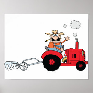 Farmer On A Tractor Poster