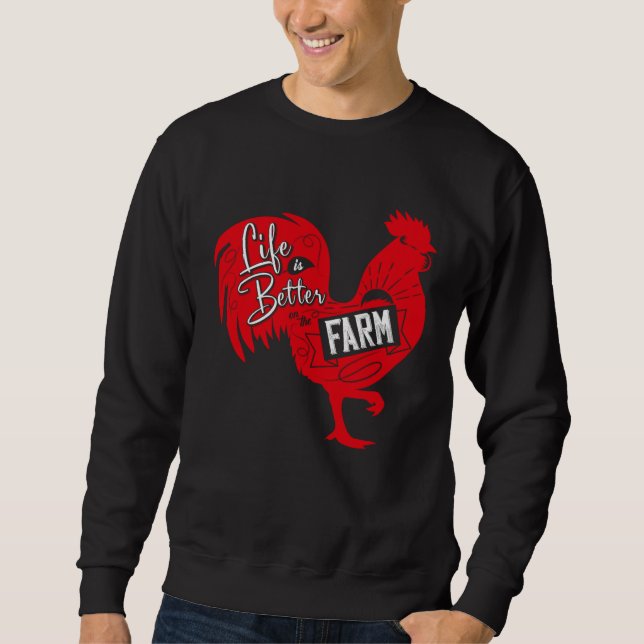 Farmer  On The Farm  Rooster Sweatshirt (Front)