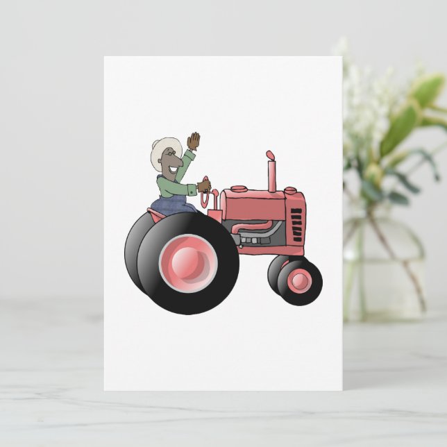 Farmer Riding A Tractor Invitation (Standing Front)