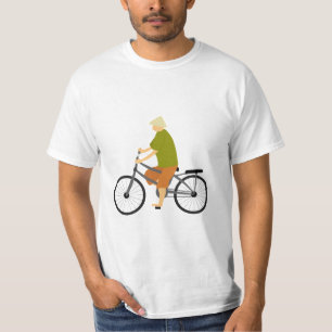 farmer riding bicycle and smiling T-Shirt