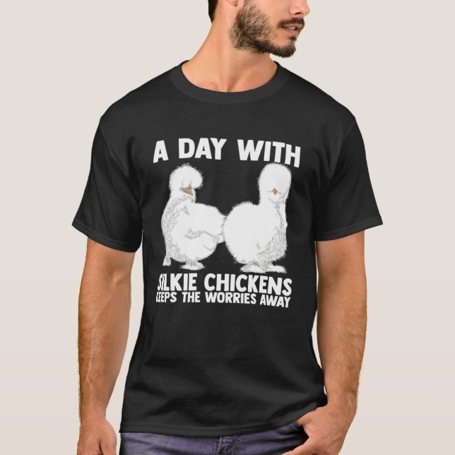 Farmer Silkie Chicken Mama Silky Chicken Farmer T-Shirt (Front)