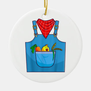 Farmer Simple Cute Farm  Ceramic Ornament