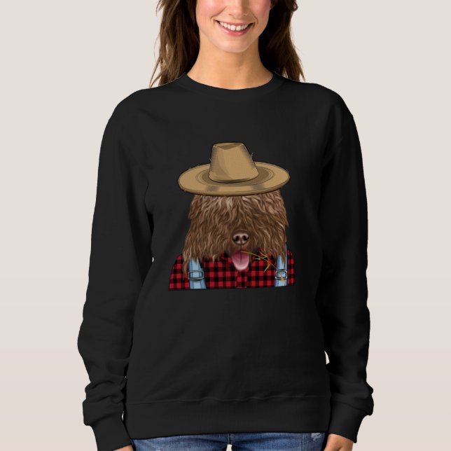 Farmer Spanish Water Dog Farming Dog Sweatshirt (Front)