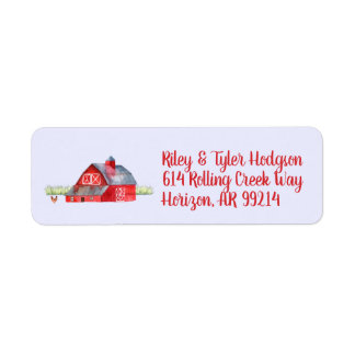 Farmer Stationery Red Barn Farm Hen Address Labels